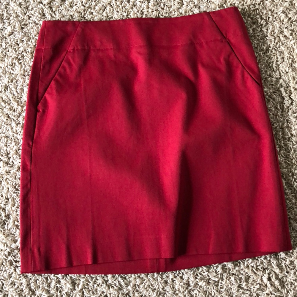 Red mini skirt